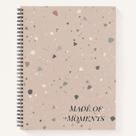 Texturiertes Terrazzo-Muster | Mocha Mousse Elegan Notizblock