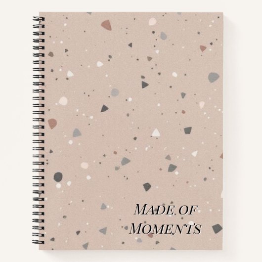 Texturiertes Terrazzo-Muster | Mocha Mousse Elegan Notizblock (Vorderseite)