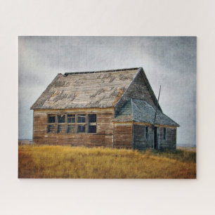 Texturiertes Vintages Schulhaus-Foto Puzzle