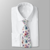 Texturiertes Wasserfarben-Gradient-Blumenmuster Krawatte (Gebunden)