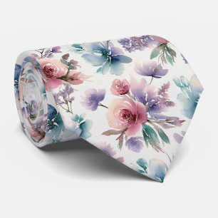 Texturiertes Wasserfarben-Gradient-Blumenmuster Krawatte