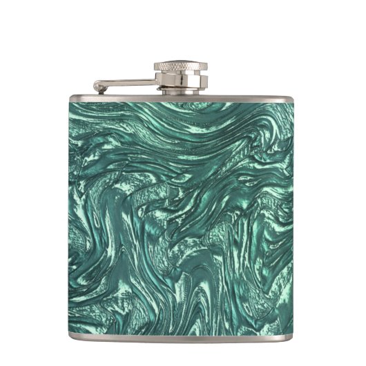 Texturjade und Blausengrün Flachmann (Vorderseite)