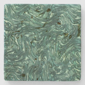 Texturjade und Blausengrün Steinuntersetzer (Vorderseite)