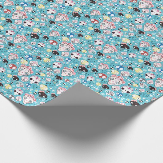 Texturlachskull Geschenkpapier (Ecke)