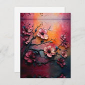 Texturlackierte Kirschbühne Feiertagskarte (Vorne/Hinten)