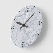Texturlehre aus weißem Marmor Runde Wanduhr (Winkel)
