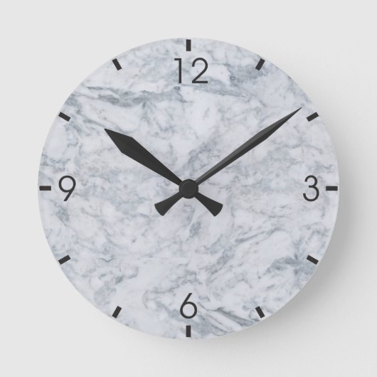 Texturlehre aus weißem Marmor Runde Wanduhr (Vorderseite)