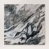 Texturmuster aus schwarzem und weißem Marmor Puzzle (Horizontal)