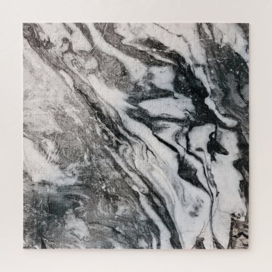 Texturmuster aus schwarzem und weißem Marmor Puzzle (Vertikal)