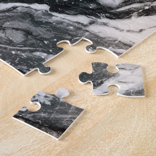 Texturmuster aus schwarzem und weißem Marmor Puzzle (Seite)