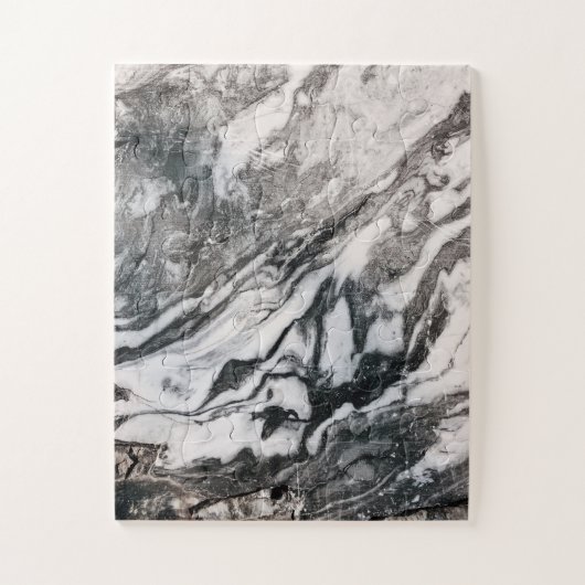 Texturmuster aus schwarzem und weißem Marmor Puzzle (Vertikal)