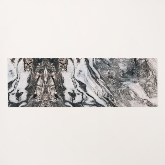 Texturmuster aus schwarzem und weißem Marmor Yogamatte (Rückseite (Horizontal))