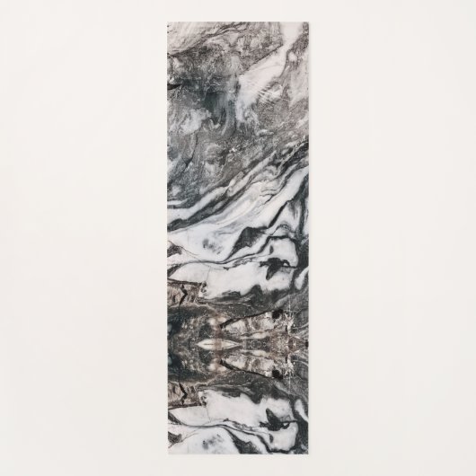 Texturmuster aus schwarzem und weißem Marmor Yogamatte (Vorderseite)