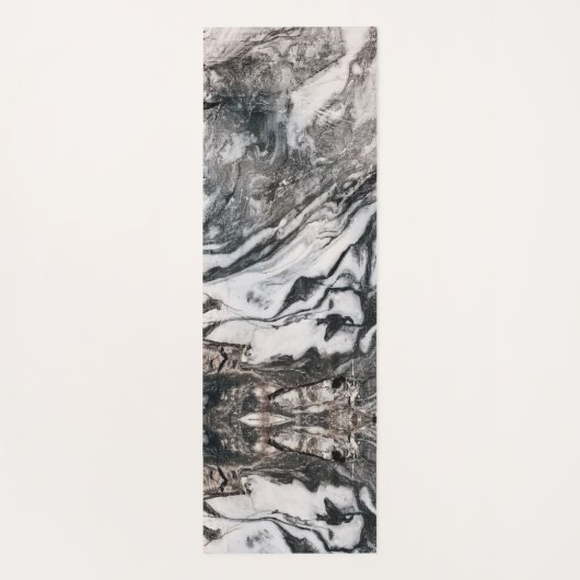 Texturmuster aus schwarzem und weißem Marmor Yogamatte (Rückseite)