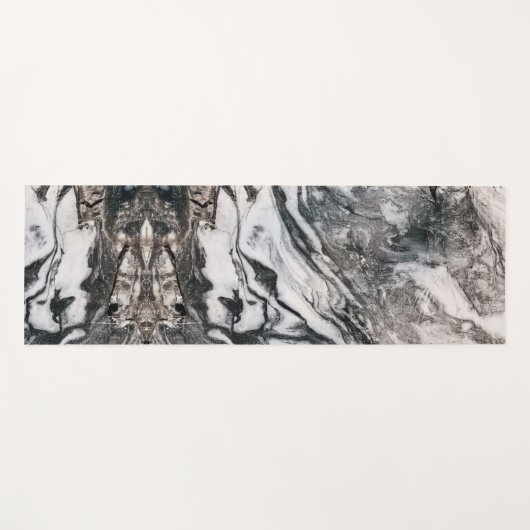 Texturmuster aus schwarzem und weißem Marmor Yogamatte (Vorderseite (Horizontal))