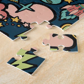 Texturmuster Außerirdischen Raketen Raum Puzzle (Seite)