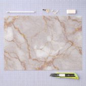 Texturpapier aus weißem und goldfarbenem Marmor Seidenpapier (Handwerk)