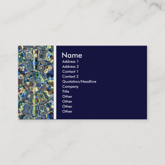 Texturstein (Blauer Abstrakter Teich) - II Visitenkarte (Vorderseite)