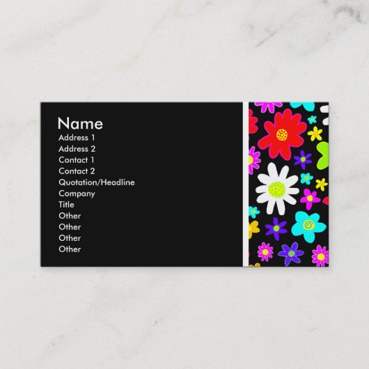 Texturstein (Cartoon-Blume) II Visitenkarte (Vorderseite)
