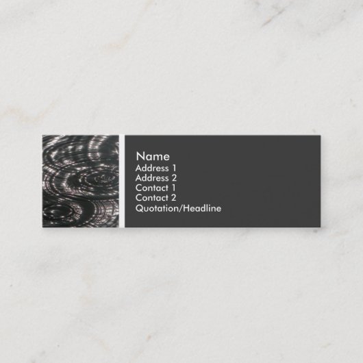 Texturstein (Regen auf einem Teich) II Mini Visitenkarte (Vorderseite)