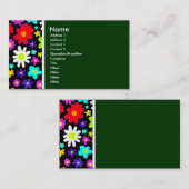 Texturteppich (Cartoon-Blume) dunkelgrün Visitenkarte (Vorne/Hinten)
