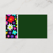 Texturteppich (Cartoon-Blume) dunkelgrün Visitenkarte (Rückseite)