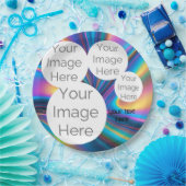 Textvorlage für benutzerdefinierte Fotos in Papier Pappteller (Party)