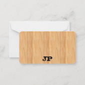 Textvorlage für das Monogramm aus Holz Mitteilungskarte (Rückseite)