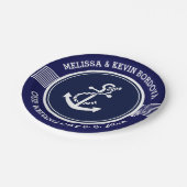 Textvorlage für den Anker eines weißen Schiffs Pappteller (Schrägansicht)