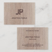 Textvorlage für den Holzplatinenlook Monogramm-ver Visitenkarte (Vorne/Hinten)