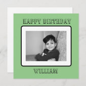 Textvorlage für Fotos, grün Einladung (Vorne/Hinten)