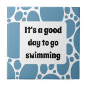 Textvorlage und blaues Muster Fliese (Vorderseite)