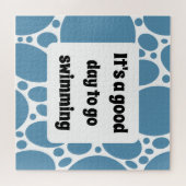 Textvorlage und blaues Muster Puzzle (Horizontal)