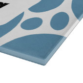 Textvorlage und blaues Muster Schneidebrett (Ecke)