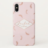Textzeilen Muster Pink/Rose Gold Case-Mate iPhone Hülle (Rückseite)