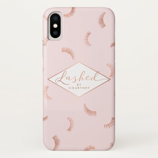 Textzeilen Muster Pink/Rose Gold Case-Mate iPhone Hülle (Rückseite)