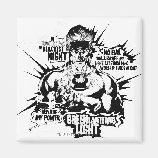 Textzollage für grüne Laterne Magnet (Vorne)