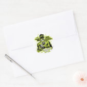 Textzusammenfassung mit grüner Schrift - Farbe Runder Aufkleber (Umschlag)