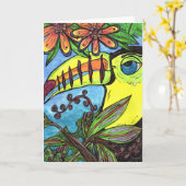 Tezza the Toucan Karte (Gelbe Blume)
