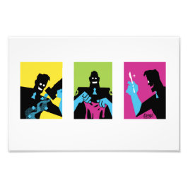 TF2 BLU medic triptych white print Fotodruck