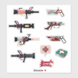 TF2 RED Medic Arsenal Aufkleber Set
