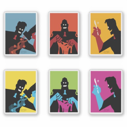 TF2 RED Medical Dual Triptych Aufkleber Set (Vorderseite)