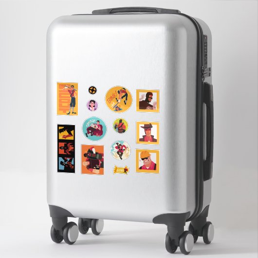 TF2 Red team mercenaries 12 sticker set (Koffer)