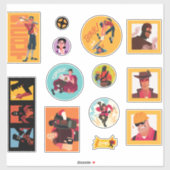 TF2 Red team mercenaries 12 sticker set (Blatt)