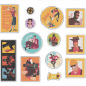 TF2 Red team mercenaries 12 sticker set (Vorderseite)