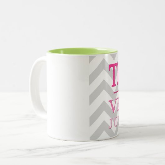 TFMU VEGAS rosa Zickzack Tasse (Vorderseite Links)