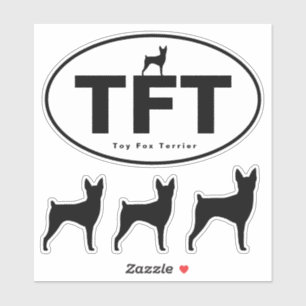 TFT Toy Fox Terrier Silhouetten Vinyl Sticker Set