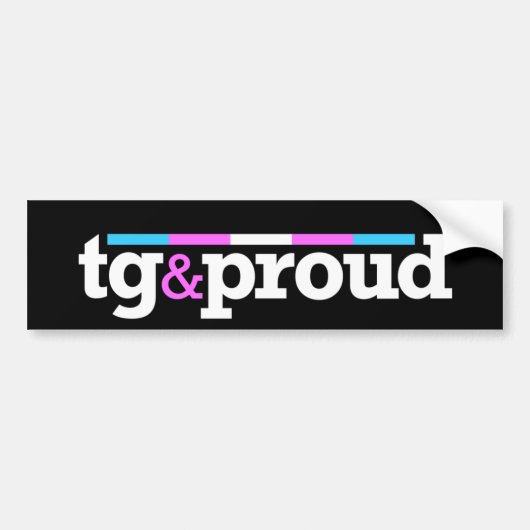 Tg&proud schwarzer Autoaufkleber (Vorne)