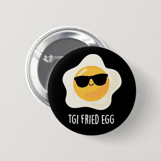 TGI Fried Egg Funny Food Pub Dark BG Button (Vorne & Hinten)