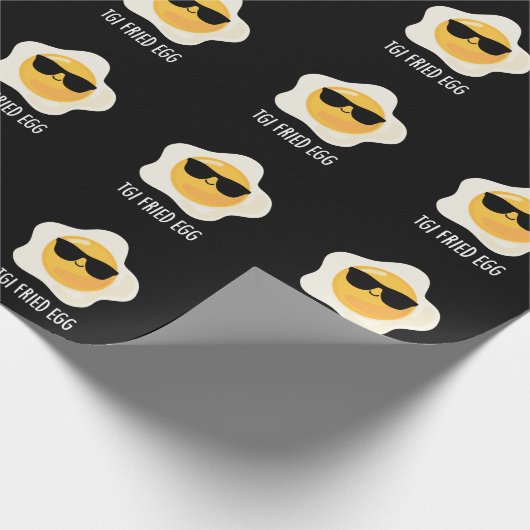 TGI Fried Egg Funny Food Pub Dark BG Geschenkpapier (Ecke)